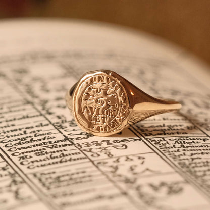 Cancer Alchemical Zodiac Signet Ring