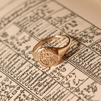 Cancer Alchemical Zodiac Signet Ring