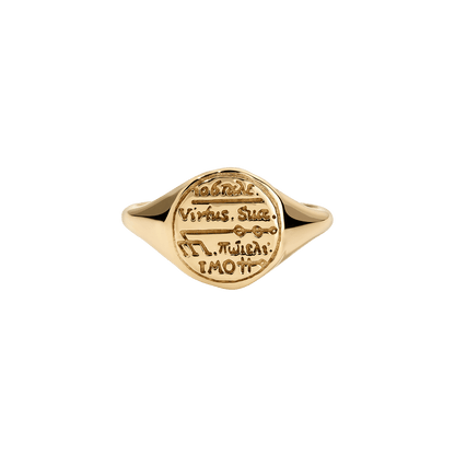 Capricorn Alchemical Zodiac Signet Ring