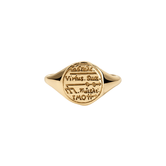 Capricorn Alchemical Zodiac Signet Ring