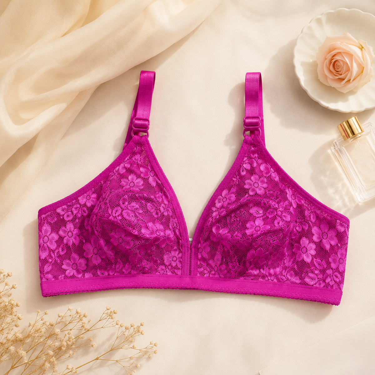 Net Lace Summer Bralette Collection – Non Padded Soft & Breathable Comfort Wear