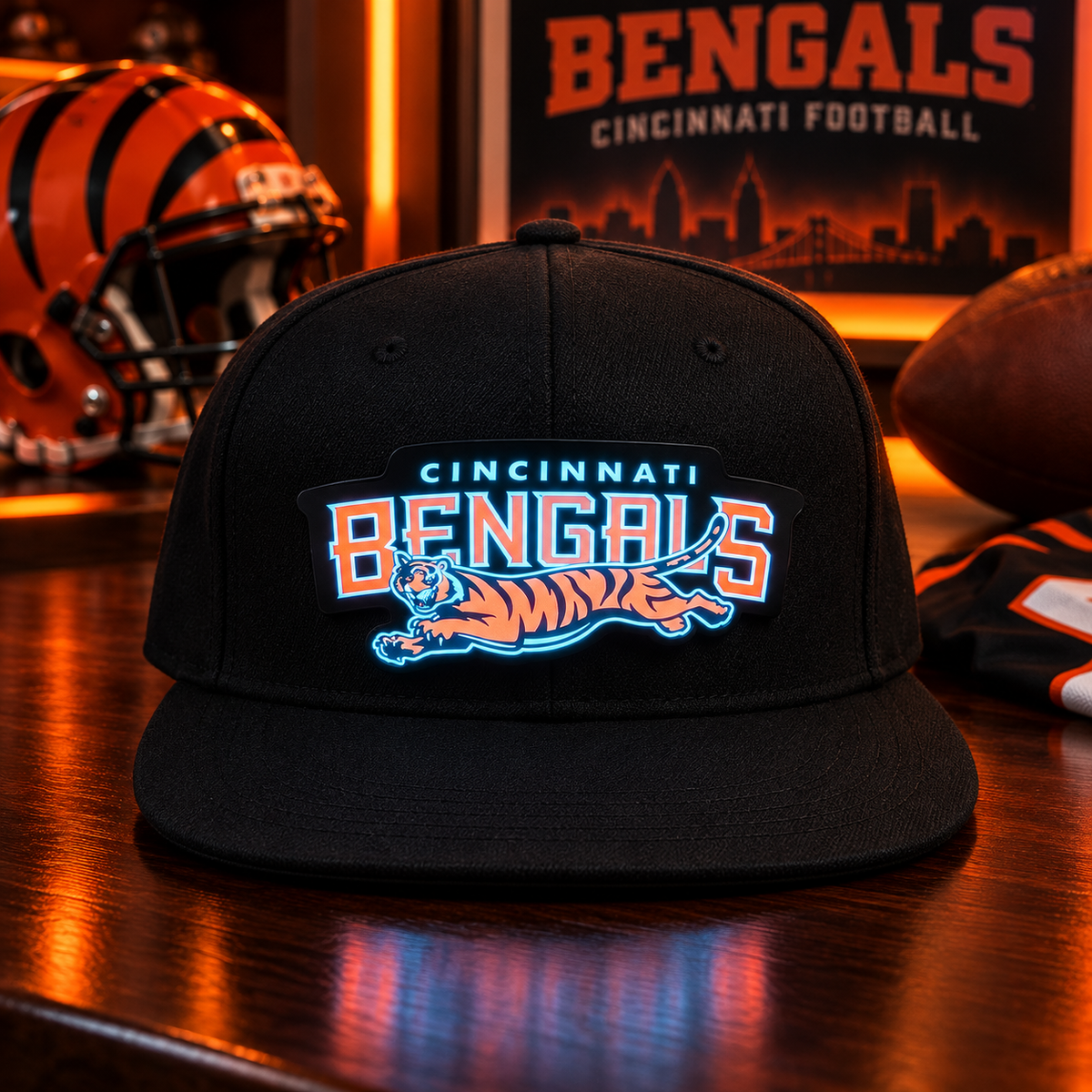 Football Fan LED Light-Up Snapback Cap