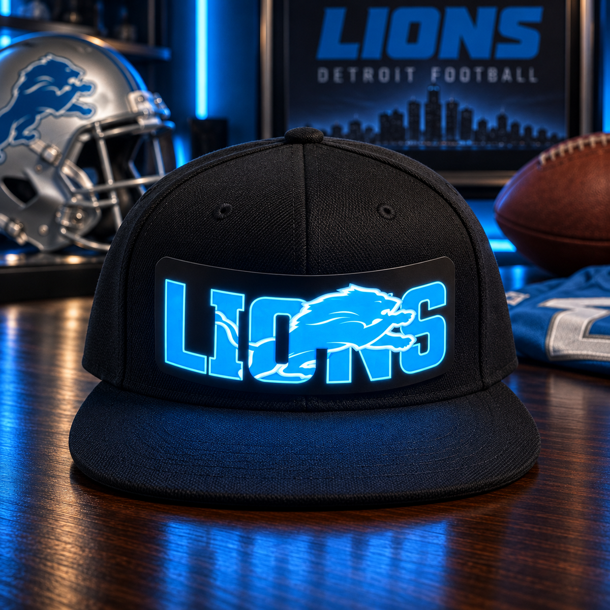 Football Fan LED Light-Up Snapback Cap