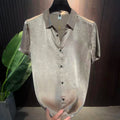 Super silky smooth and draping casual short-sleeved shirt