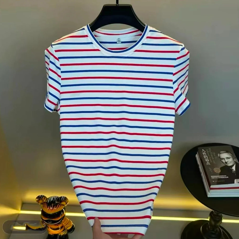 Striped crew neck T-shirt