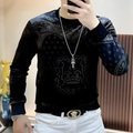 Retro rhinestone velvet top
