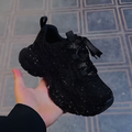 Platform rhinestone shimmering street style sneakers