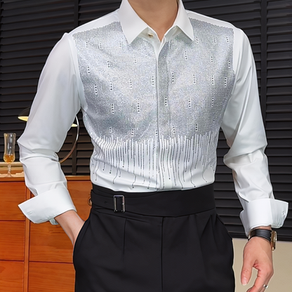 Rhinestone-studded business shirt