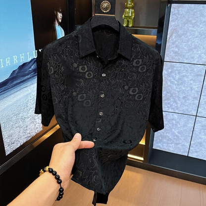 Glossy Floral Flow short-sleeves Shirt