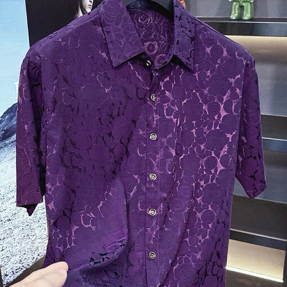 Glossy Floral Flow short-sleeves Shirt