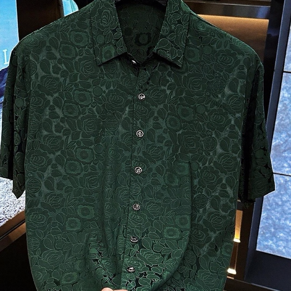 Glossy Floral Flow short-sleeves Shirt