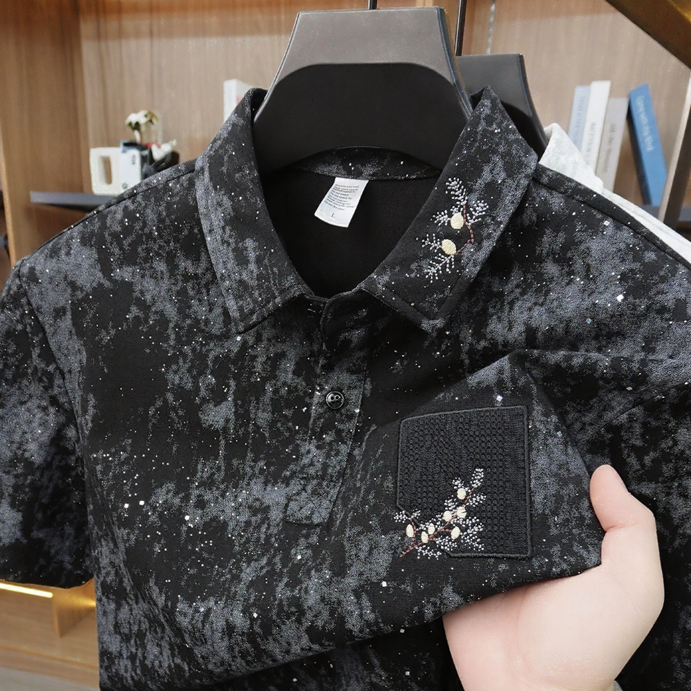Simple high-quality star-studded trendy polo