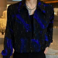 Fluid Gradient Vertical Rhinestone Long Sleeve Shirt