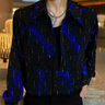 Fluid Gradient Vertical Rhinestone Long Sleeve Shirt