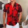 Ink Texture Rhinestone Glitter Short Sleeve Shirt
