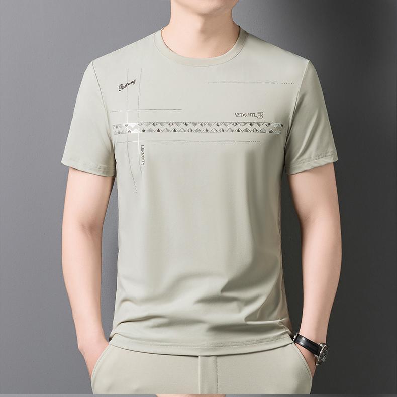 Simple drape silver foil T-shirt