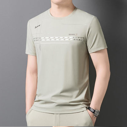 Simple drape silver foil T-shirt