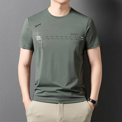 Simple drape silver foil T-shirt