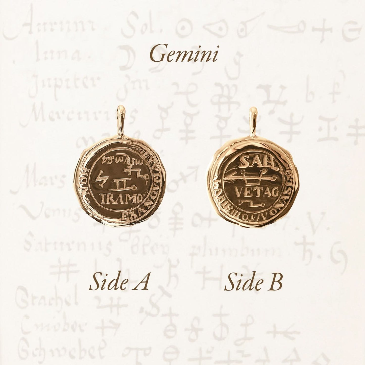 Gemini Alchemical Zodiac Pendant