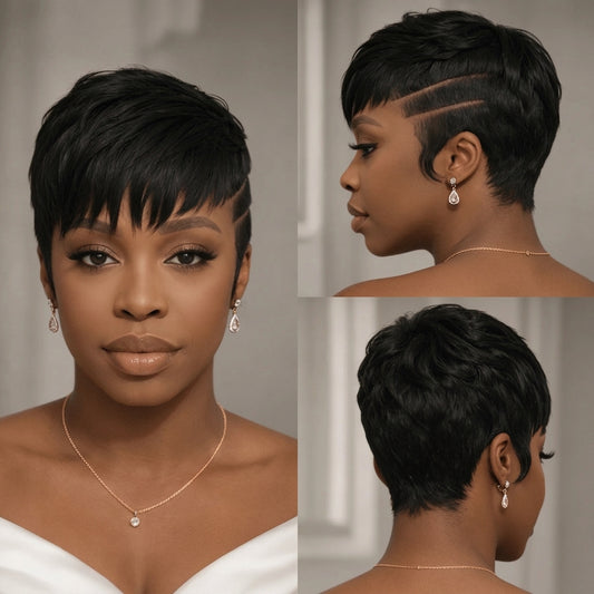 1B Short Pixie Cut Fashion Lace Wig