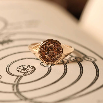Gemini Alchemical Zodiac Signet Ring