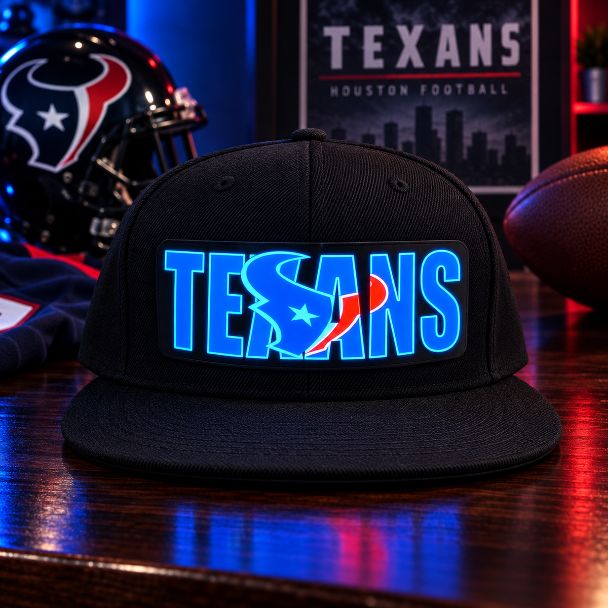 Football Fan LED Light-Up Snapback Cap