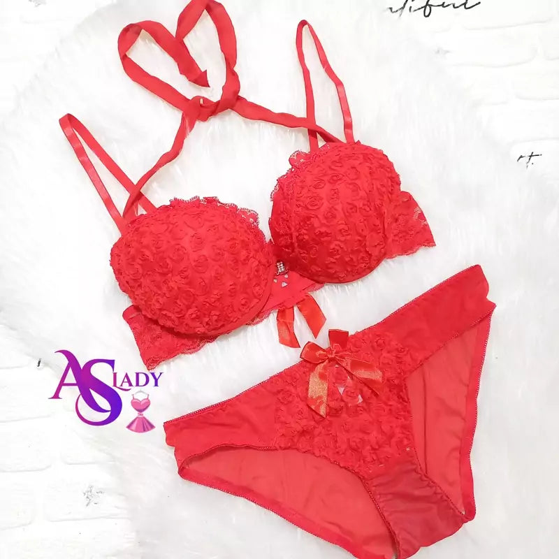 New High-Quality Front Open 2 In 1 Shoulder Straps Wired Push Up Bra And Panty Set