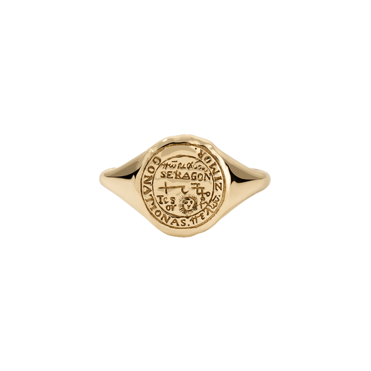 Leo Alchemical Zodiac Signet Ring