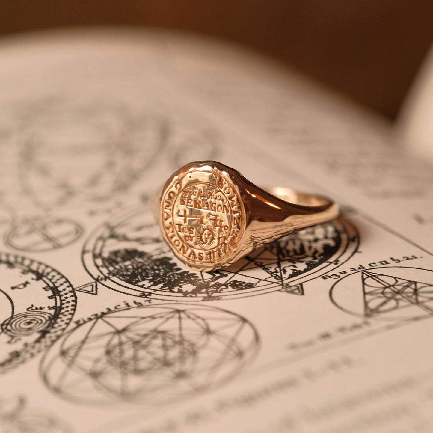 Leo Alchemical Zodiac Signet Ring