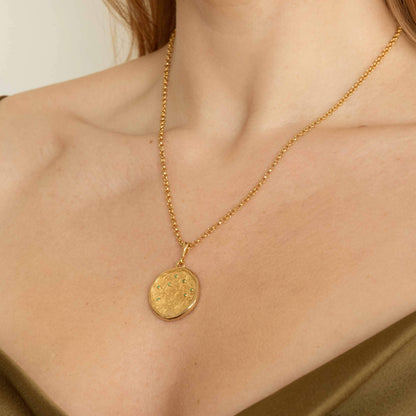 Medusa 7 Emerald Medallion Necklace