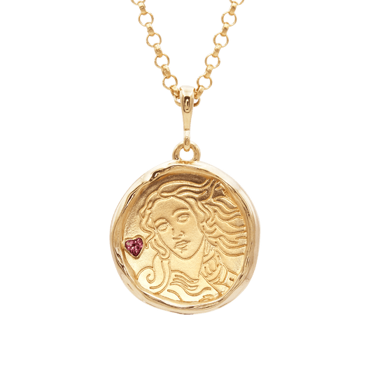 Aphrodite Goddess of Love Necklace with Garnet