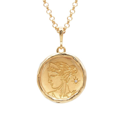 Artemis Goddess of Wild Things Necklace with Diamond