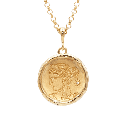 Artemis Goddess of Wild Things Necklace with Diamond