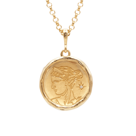 Artemis Goddess of Wild Things Necklace with Diamond