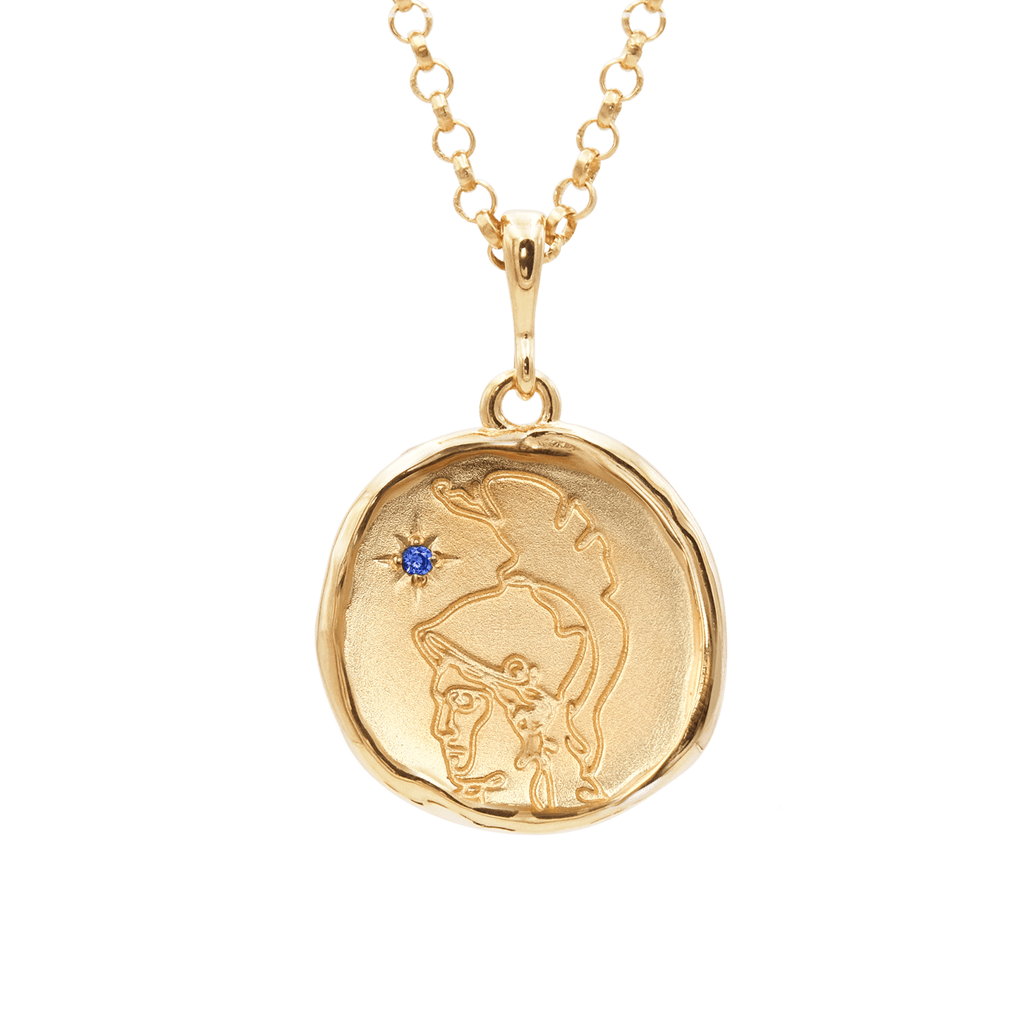 Athena Goddess of Courage Necklace with Sapphire
