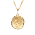 Gaia Goddess of Motherhood Necklace with Emerald