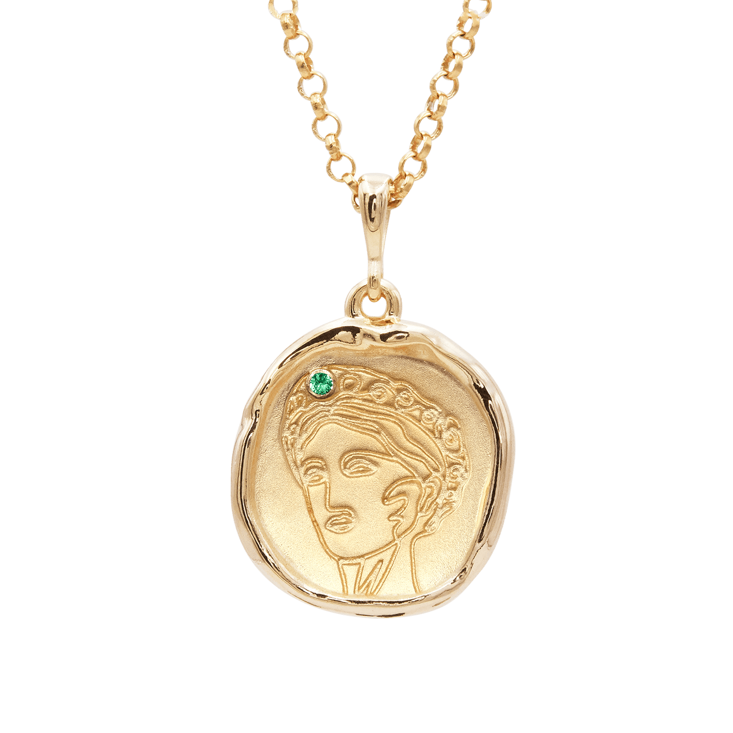 Gaia Goddess of Motherhood Necklace with Emerald