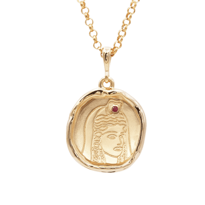 Persephone Goddess of Spring Necklace with Ruby