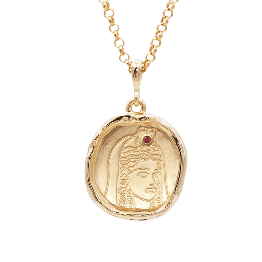 Persephone Goddess of Spring Necklace with Ruby