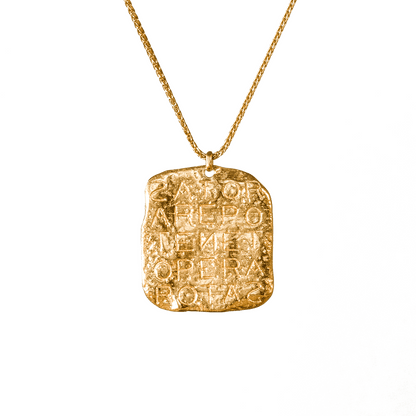 Magic Sator Square Gold Talisman Necklace