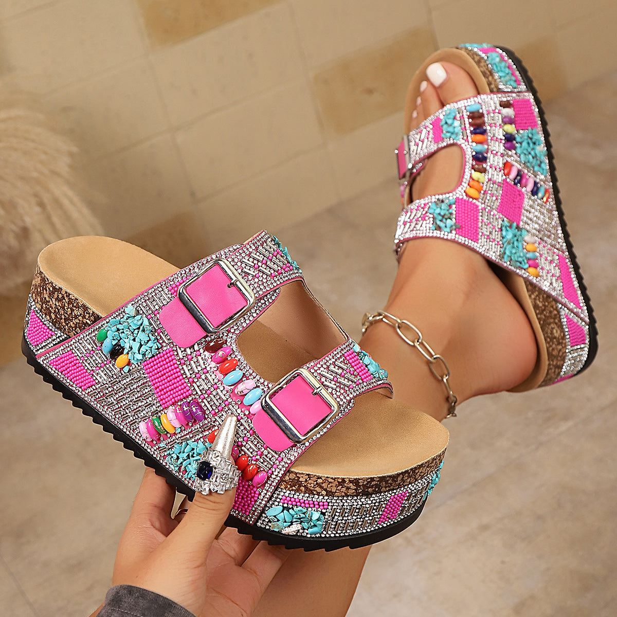 Women's Thick Sole Boho Sandals