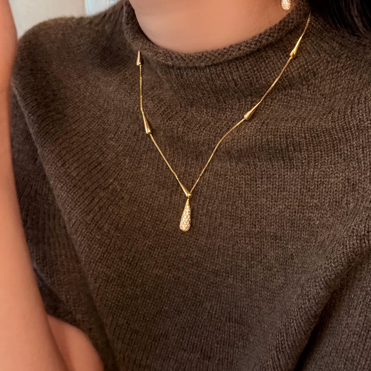 Rachel Teardrop Tassel Earrings