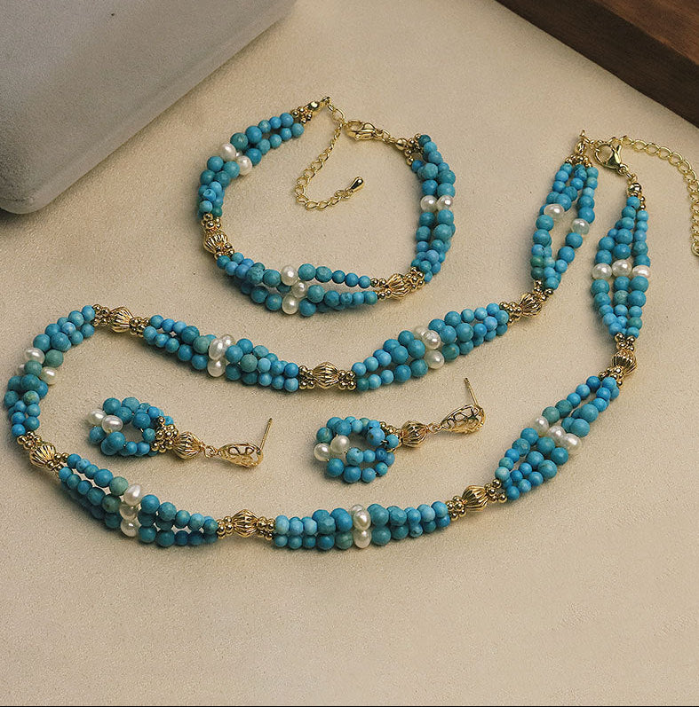Original Design Natural Turquoise Three-Piece Set
