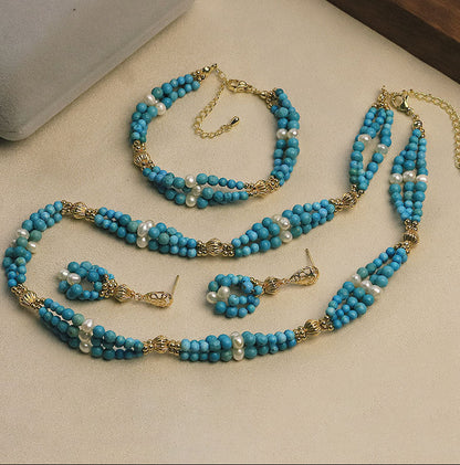Original Design Natural Turquoise Three-Piece Set