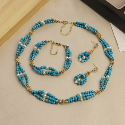 Original Design Natural Turquoise Three-Piece Set