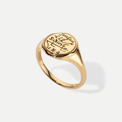 Pisces Alchemical Zodiac Signet Ring