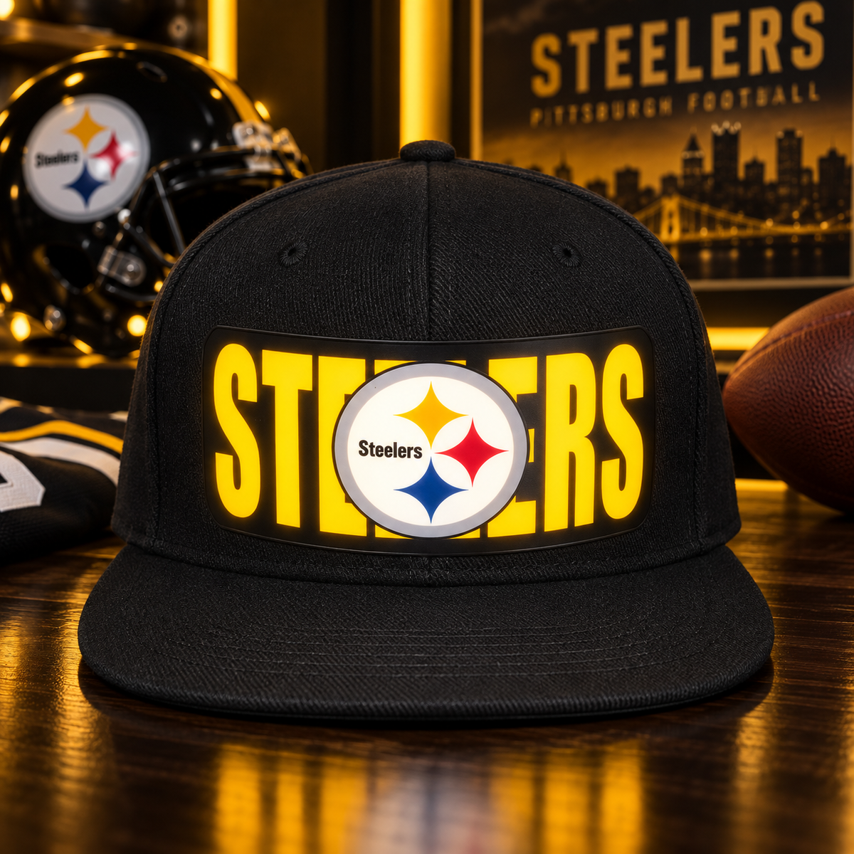 Football Fan LED Light-Up Snapback Cap