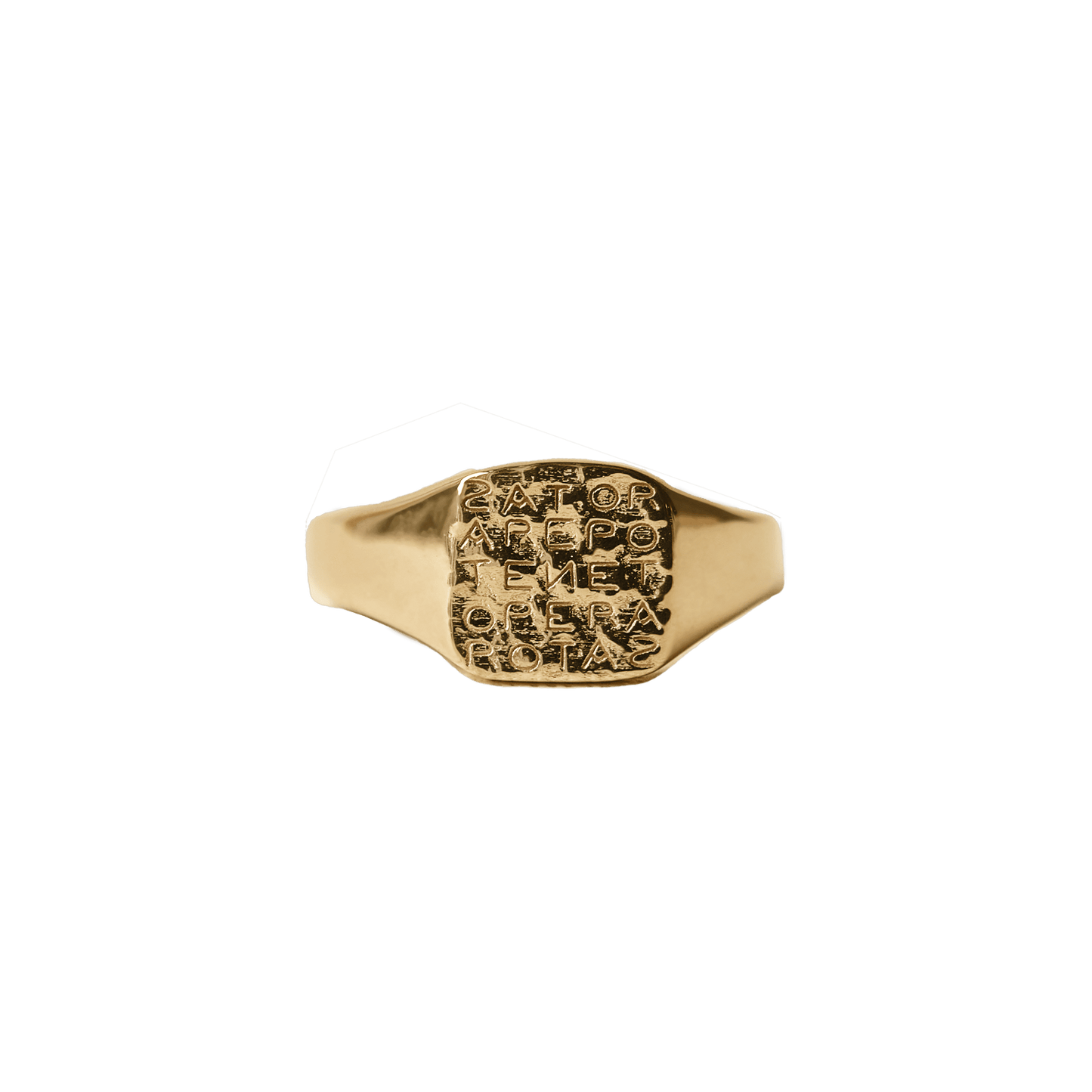 Magic Sator Square Gold Signet Ring