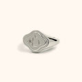 IMPERFECT: Shining Heart Signet Ring Size 5 Silver