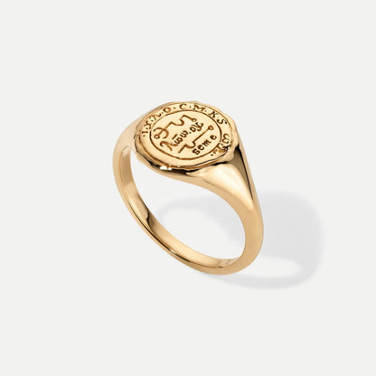 Taurus Alchemical Zodiac Signet Ring
